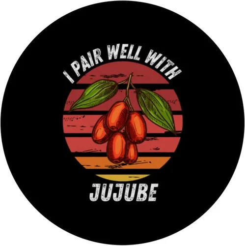 Vista 3 de Vintage Jujube I Pair Well With Jujube Food Lover PopSockets Standard PopGrip