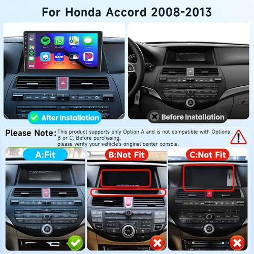 Vista 2 de [4G+64G] Android 15.0 Estéreo de coche para Honda Accord 8th 2008-2013 soporte inalámbrico Carplay/Android Auto con 10.1 pulgadas 1280 * 720P IPS