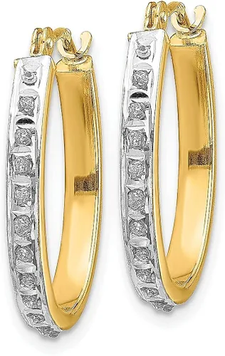 Vista 2 de Juego de aretes de aro ovalados con bisagras de oro amarillo de 14 quilates, joyería fina para mujer, regalos para ella, Cristal Piedra Oro amarillo