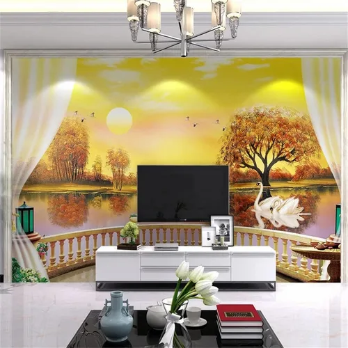 Vista 17 de Murales de pared 3D de ciudad en blanco y negro, papel tapiz de arquitectura retro, murales panorámicos extraíbles, adecuado para decoración