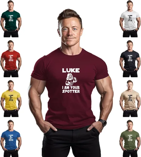 Vista 3 de Luke I AM Your Spotter - Camiseta de culturismo para hombre, camiseta de entrenamiento de gimnasio, camiseta hipster
