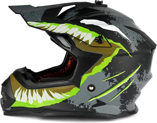 Vista 2 de Orthrus Off-Road Motorcycle Helmet for Adult ATV, Motorcross, Dirt Bike, and Snowmobile Enthusiasts