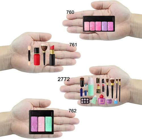 Vista 4 de Herramientas de maquillaje pequeñas de silicona para fondant, juego de pincel, lápiz labial, colorete en polvo, paleta de sombra de ojos 23