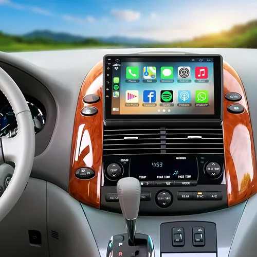 Vista 9 de Estéreo de coche de doble DIN con reproductor de CD/DVD, estéreo de automóvil con pantalla táctil de 7 pulgadas con Apple CarPlay y Android Auto