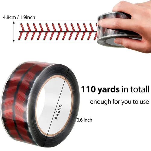 Vista 2 de Cinta adhesiva de béisbol de 110 yardas para envolver Navidad, sellado y más (1 rollo)