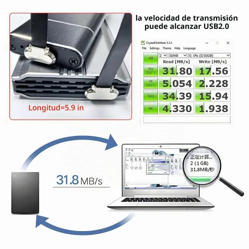 Vista 5 de xiwai Cable de carga USB-C corto en ángulo macho a macho de 5.9 in ultra