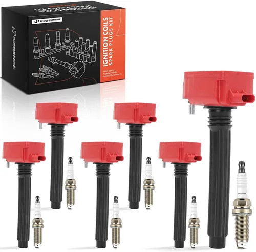 Vista 11 de A-Premium Juego de 6 bobinas de encendido pack y bujías de iridio compatibles con Jeep Grand Cherokee 2016-2018 Wrangler Dodge Durango Chrysler Negro