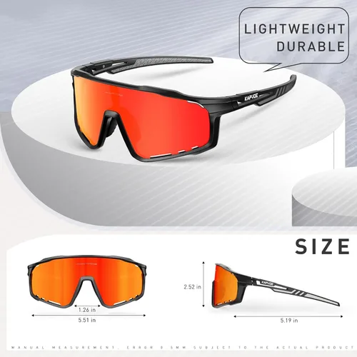 Vista 5 de KAPVOE Gafas de Ciclismo Polarizadas para Hombres y Mujeres MTB Bicicleta Montaña TR90 Gafas Deportivas para Correr Bicicleta K76