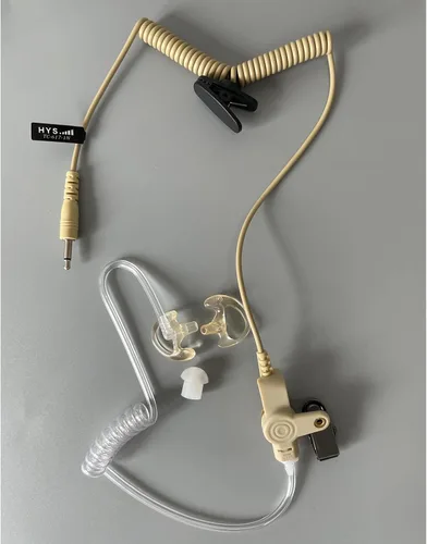 Vista 9 de HYS Vigilancia de 0.138 in solo escucha con tubo acústico, auriculares de tubo acústico de 1 cable para conector de audio de 0.138 in, solo recibe