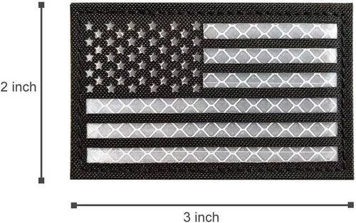Vista 3 de Parche de bandera estadounidense, parches tácticos de bandera militar, parche emblema de bandera militar estadounidense (reflectante-01)