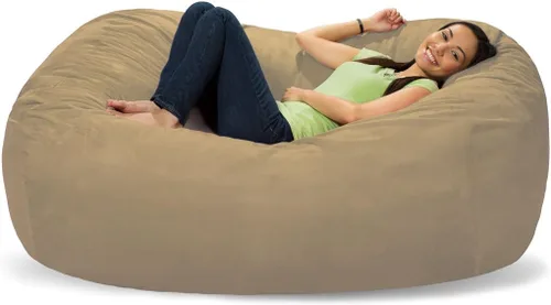 Vista 3 de Comfy Sacks - Puf de espuma viscoelástica de 6 pies, tumbona de color zorro polar