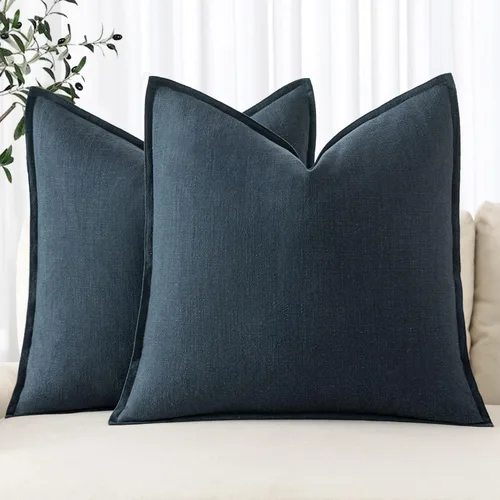 Vista 35 de MIULEE - Juego de 2 fundas de almohada decorativas de lino, estilo bohemio, rústico, neutral, para sofá, cama, 16 x 16 pulgadas, color marrón