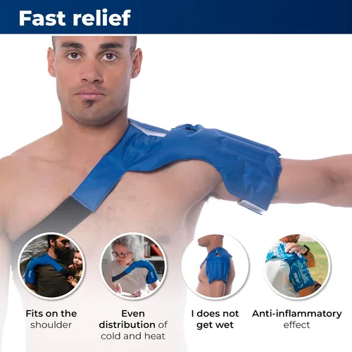 Vista 2 de Paquete de gel para el hombro. Terapia de frío/calor, paquetes reutilizables para tendinitis, hombro dislocado, aliviar el dolor, cirugías