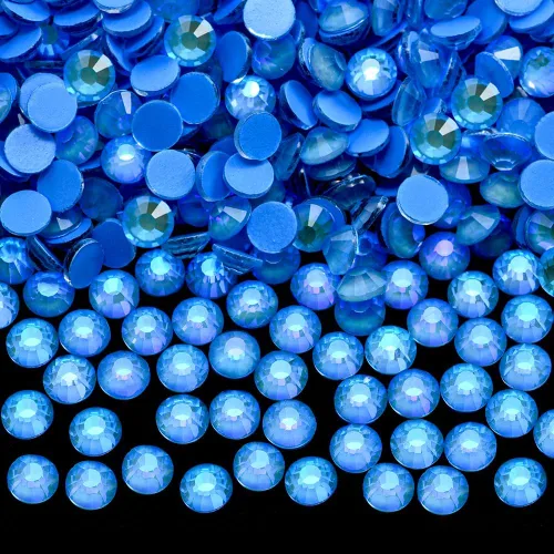 Vista 15 de Diamantes de imitación de cristal con parte trasera plana, gemas luminosas, 1440 unidades de diamantes de imitación de cristal no termoadhesivos