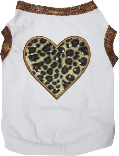 Vista 6 de Petitebella Camisa para perro cachorro con corazón de leopardo (negro, XS)