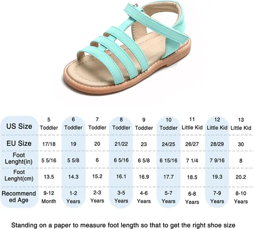 Vista 203 de THEE BRON Sandalias cómodas para niñas, zapatos para niños, sandalias rellenas