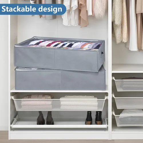 Vista 3 de AOODA Caja de almacenamiento grande para gorras de béisbol, con capacidad para hasta 50 gorras, organizador de sombreros anchos para armario
