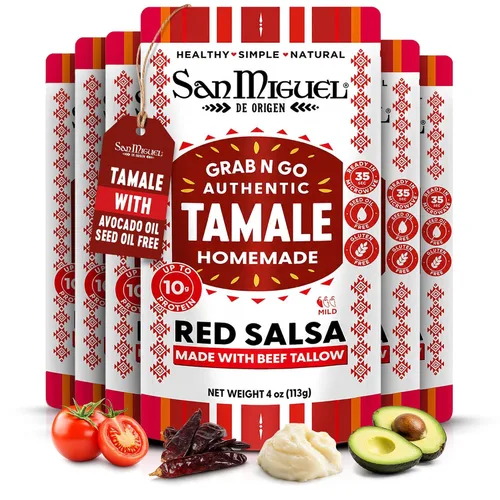 Vista 8 de San Miguel - Tamales de salsa verde para microondas, sebo de res, 0.35 oz