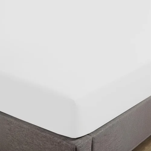 Vista 11 de Feather & Stitch - Sábana bajera ajustable de 100 % algodón, tejido satén de damasco, transpirable a rayas, sábana elástica para colchón de 18