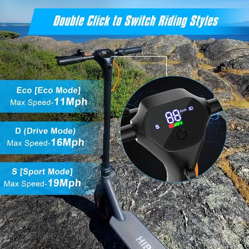 Vista 2 de Hiboy S2 MAX Adult Electric Scooter, 500W Motor, 40.4 Miles Long Range 2-Negro