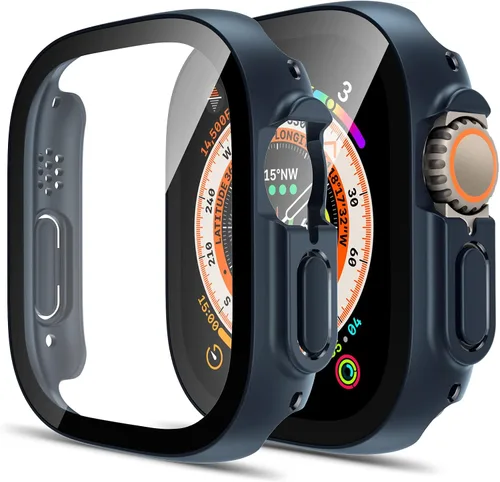 Vista 20 de TAURI - Juego de 2 carcasas rígidas para Apple Watch Series 10 (2024) 46mm, con protector de pantalla de cristal templado PC