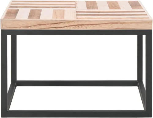 Vista 3 de Mesa de centro de 19.7 x 19.7 x 13.2 pulgadas, de madera maciza, mesa de centro de comedor, mesa auxiliar para sala de estar, jardín, parque, balcón