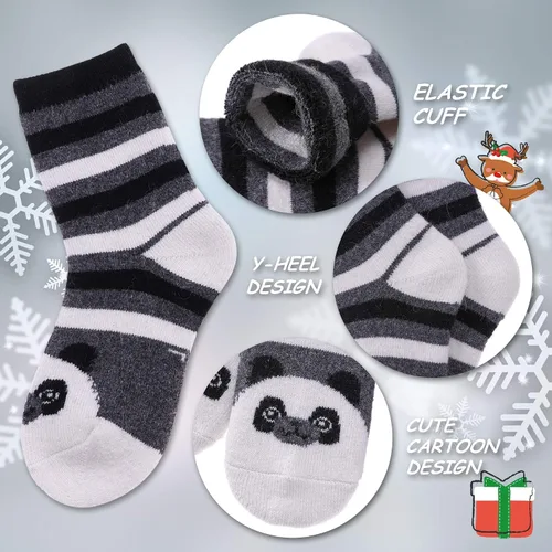 Vista 6 de Kids Wool Hiking Socks for Girls Boys Toddlers Thick Winter Warm Thermal Boot Socks
