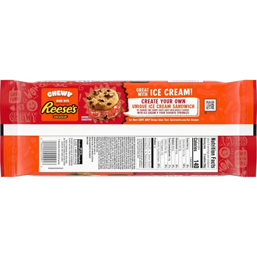 Vista 14 de CHIPS AHOY! Galletas masticables con chispas de chocolate con tazas de mantequilla de maní Reese's, 9.5 onzas