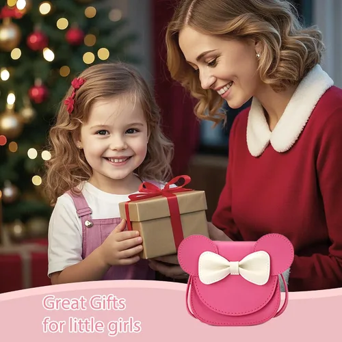 Vista 7 de LoveWLC Cartoon Little Mouse Ear Bow Kids Crossbody Purse,Adorable Mouse Purse