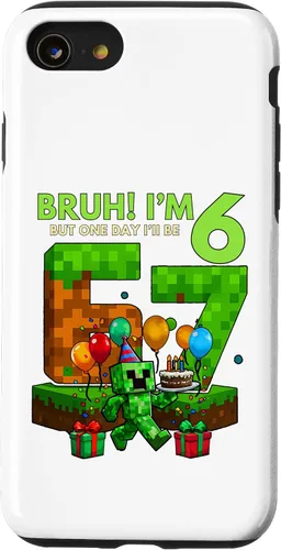 Vista 18 de Bruh I'm 6 But One-Day I'll Be 67 Retro 6th Birthday Kids Case for iPhone 17