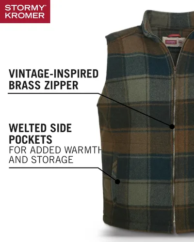 Vista 41 de Stormy Kromer The Ironwood Vest - Chaleco de invierno con cremallera para hombre, ropa de abrigo para clima frío