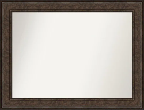 Vista 671 de Amanti Art Espejo de pared personalizado no biselado (25 x 25 pulgadas), marco de bronce acentuado, varios tamaños personalizados, espejo de baño