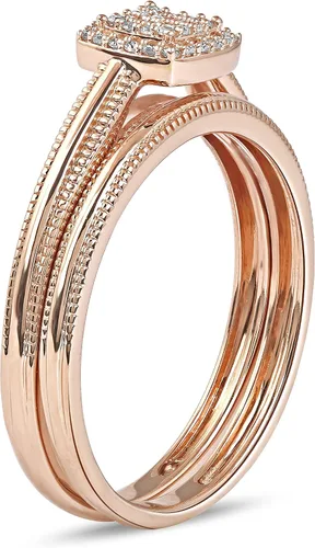 Vista 4 de DZON - Juego de joyas de plata de ley con halo de diamantes TDW de 110 quilates regalo de amor para mujeres I-J I2 Metal precioso Sin gemas diamante