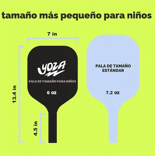Vista 7 de Juego de 2 paletas de pickleball para niños, incluye 2 paletas de pickleball con 2 bolas, ligeras, fibra de vidrio, mejor control, raqueta