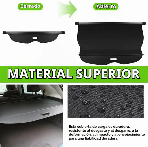 Vista 3 de Cubierta retráctil negra para maletero trasero de carga, compatible con Jeep Grand Cherokee 2011-2019 2020 2021, cubierta de seguridad