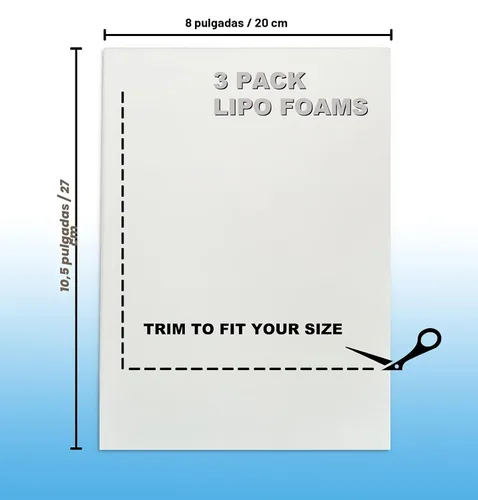 Vista 2 de Paquete de 3 Espumas Lipo - Tabla Abdominal Post Cirugía para Uso con Prendas de Compresión Abdominal Aplanadoras Post Cirugía de Liposucción