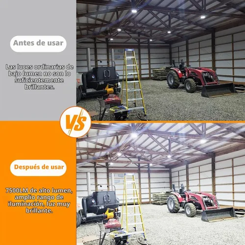 Vista 5 de RIUVAO - Cadena de luces LED de construcción de 50 pies, 75 W, 7500 lm, impermeable, IP67, luces de trabajo, luces temporales de construcción