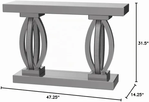 Vista 6 de Coaster Home Furnishings - Amalia - Espejo y metal - Mesa consola con espejo de 47 pulgadas con base ovalada y mesa rectangular - pasillo, sala