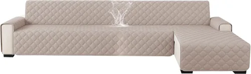 Vista 19 de XINEAGE Fundas 100% impermeables para sofá modular en forma de L, reversible, lavable, con botones de chaise plum flower, protector de muebles