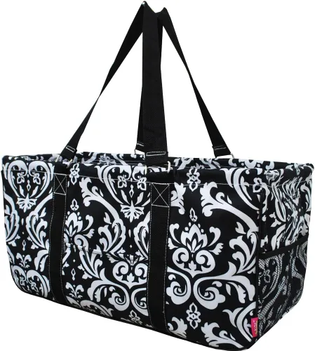 Vista 64 de NGIL Bolsa de comestibles reutilizable extra grande plegable de gran tamaño para comestibles, almacenamiento, picnic, playa, Estampado de vaca