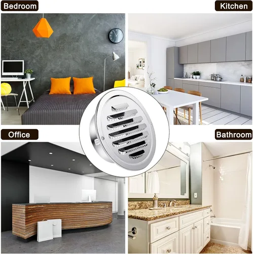 Vista 7 de Zonon 1 pieza de rejillas de ventilación de sofito de acero inoxidable de 4 pulgadas, cubierta de ventilación redonda para secadora con pantalla