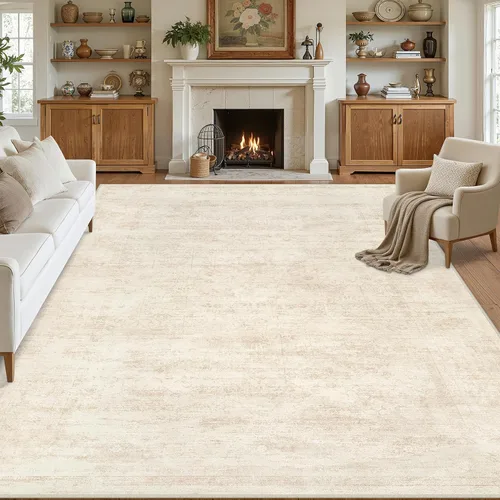 Vista 12 de Alfombras de área 8x10 Sala de estar: Dormitorio Alfombra Lavable Beige