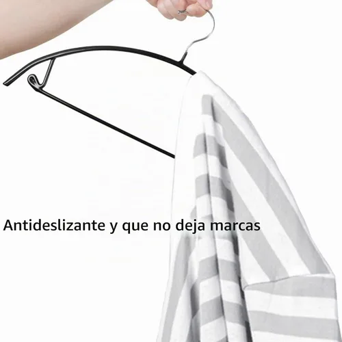 Vista 7 de Perchas de Metal con Revestimiento de PVC Premium Paquete de 20, Resistentes, Antideslizantes Delgadas, Perchas para Chaquetas de Traje y Camisetas