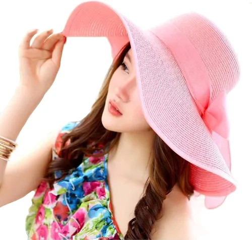 Vista 11 de FSIGOM Sombrero flexible plegable para mujer, sombrero de paja con protección solar de ala ancha, gorra de playa con protección UV de verano