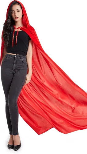 Vista 2 de Crizcape Unisex Halloween Costume Cape Hooded Velvet Cloak for Men and Womens