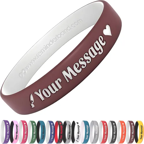Vista 19 de Reminderband - Pulseras lujosas de silicona y goma para motivación, eventos, regalos, apoyo, recaudación de fondos y concientización, para hombres