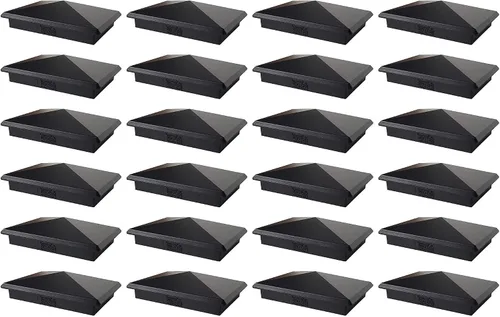 Vista 18 de Tapa de aluminio en forma piramidal para postes de madera, color negro (4 unidades)