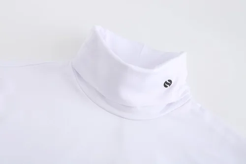 Vista 3 de SSLR -Camisas térmicas para mujer-Cuello alto de manga larga con forro polar para invierno, ajustada, cuello alto falso, capa base