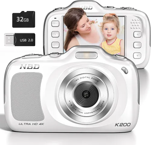 Vista 9 de Cámara digital 4K 64MP con tarjeta de 64 GB y zoom de 16X, fácil para niños