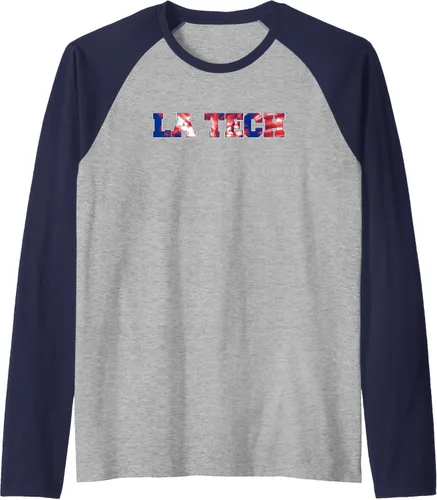 Vista 5 de Louisiana Tech Bulldogs Tie-Dye Raglan Camiseta de béisbol, Negro